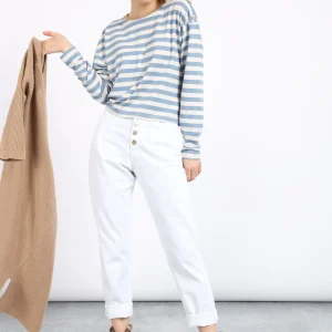 Susy Mix Donna Pantalone Denim Bianco SM134