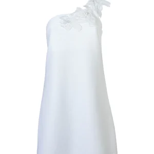 Abito monospalla ottoman fiore organza Raffaela D'Angelo