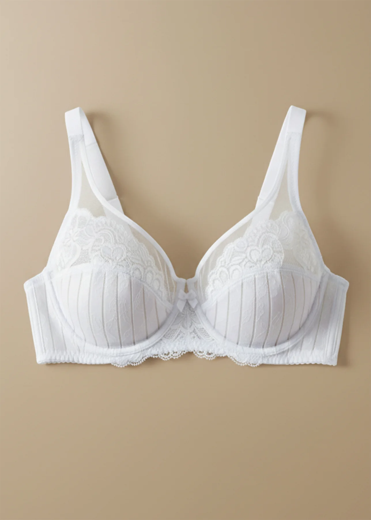 Reggiseno contenitivo in elegante pizzo floreale con ferretto senza imbottitura - immagine 7
