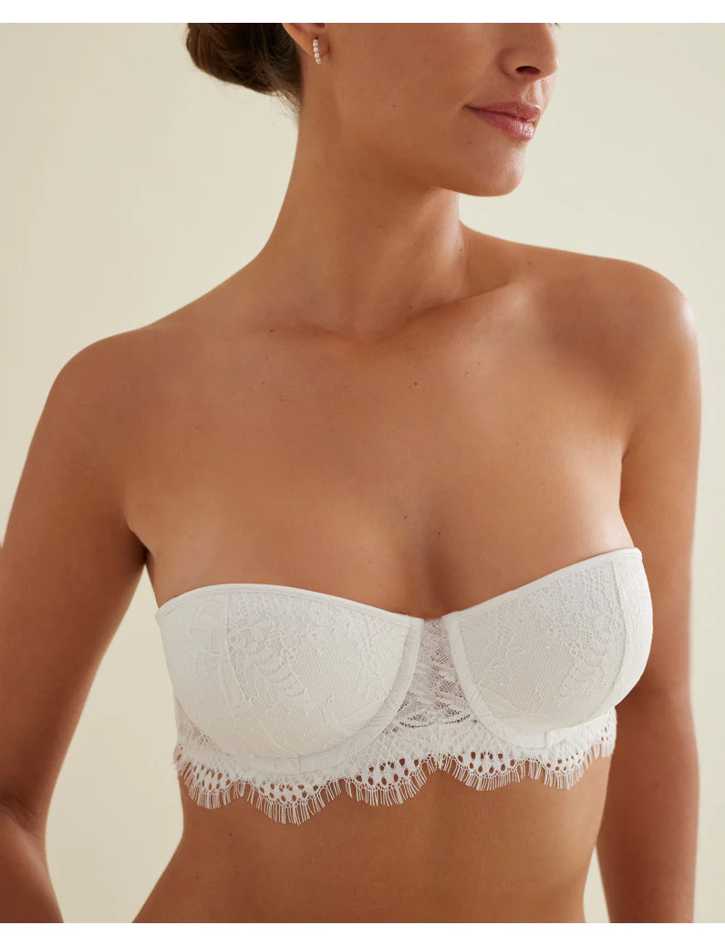 Reggiseno a fascia in PIZZO con SPALLINE INTERCAMBIABILI PROMISE - immagine 5