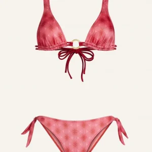 BIKINI TRIANGOLO A VELA DOPPIO SOTTOSENO SLIP FIOCCHI FLOWER ESSENCE TESSUTO LYCRA PIN-UP STARS
