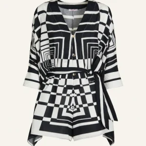 TUTINA VISCOSA STAMPA OPTICAL PIN-UP STARS