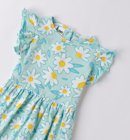 Abito prendisole IDO per bambina color tiffany con fantasia margheritine bianche - immagine 3