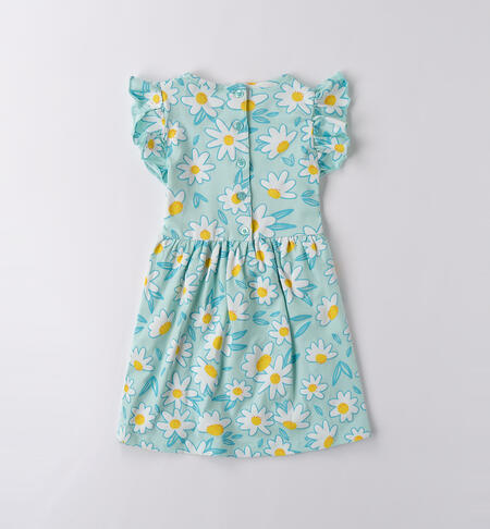 Abito prendisole IDO per bambina color tiffany con fantasia margheritine bianche - immagine 4