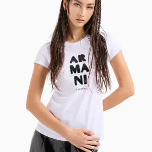 armani exchange donna t-shirt 6DYT39 YJ3RZ 1000 Bianco